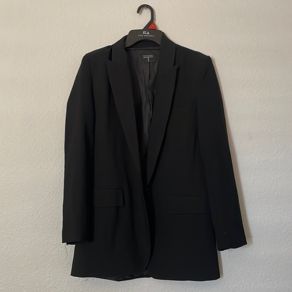 Tahari black Long Blazer